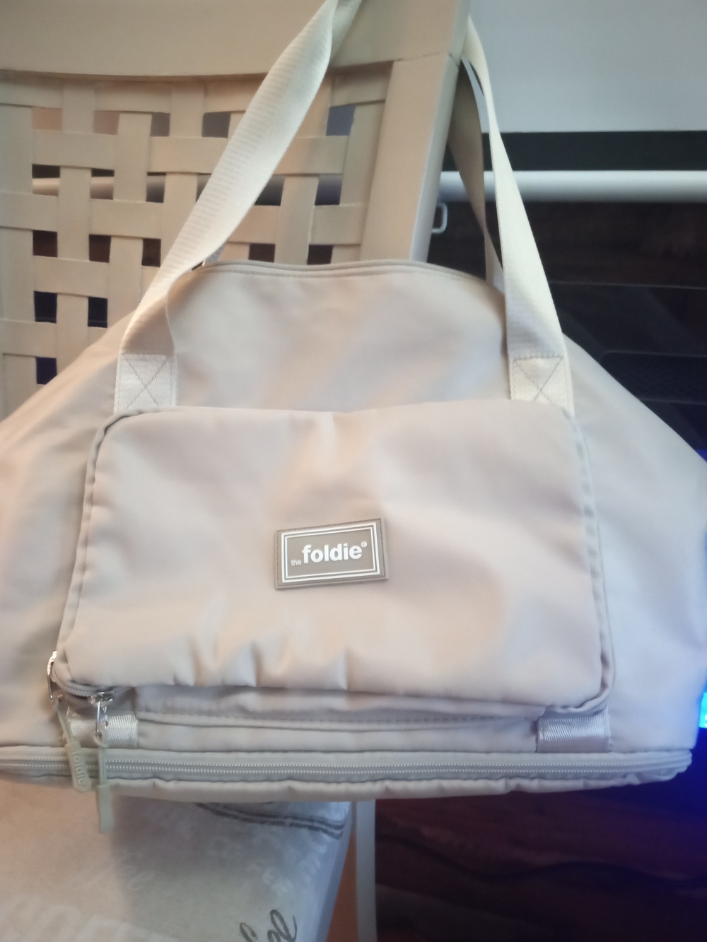 Foldie Beige Tote Bag - Neutral Everyday Shoulder Carry
